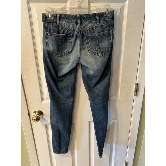 FREE PEOPLE Jeans Womens Size 27 Skinny Leg Denim Mid Rise Dark Wash Blue - Picture 7 of 8